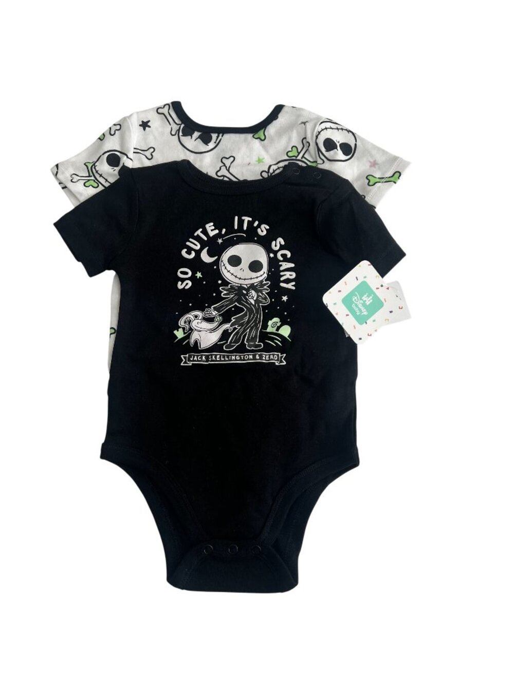 Nightmare Before Christmas Bodysuit Suit 2 Pack So Cute It's Scary Sz 24M NWT